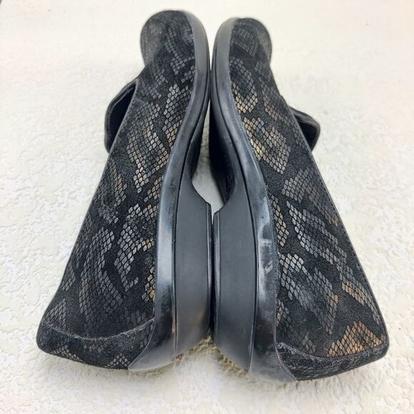Dansko 'olivia' Loafer Flat Shoe Sz 37 US 6.5 - 7 Black & Bronze Snake Embossed - Picture 8 of 16